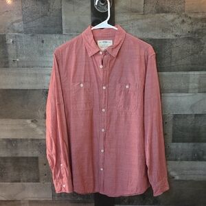 Urban Pipeline Men's Casual Red Washed Look Button-Down Shirt Sz M